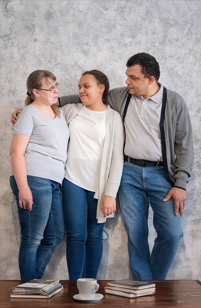 Family looking at each other
